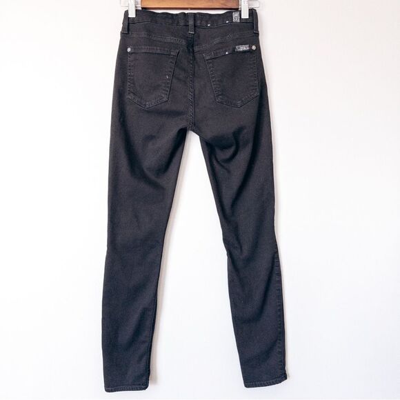 7 For All Mankind Black Ankle Skinny Jean Size 25 - Picture 3 of 8